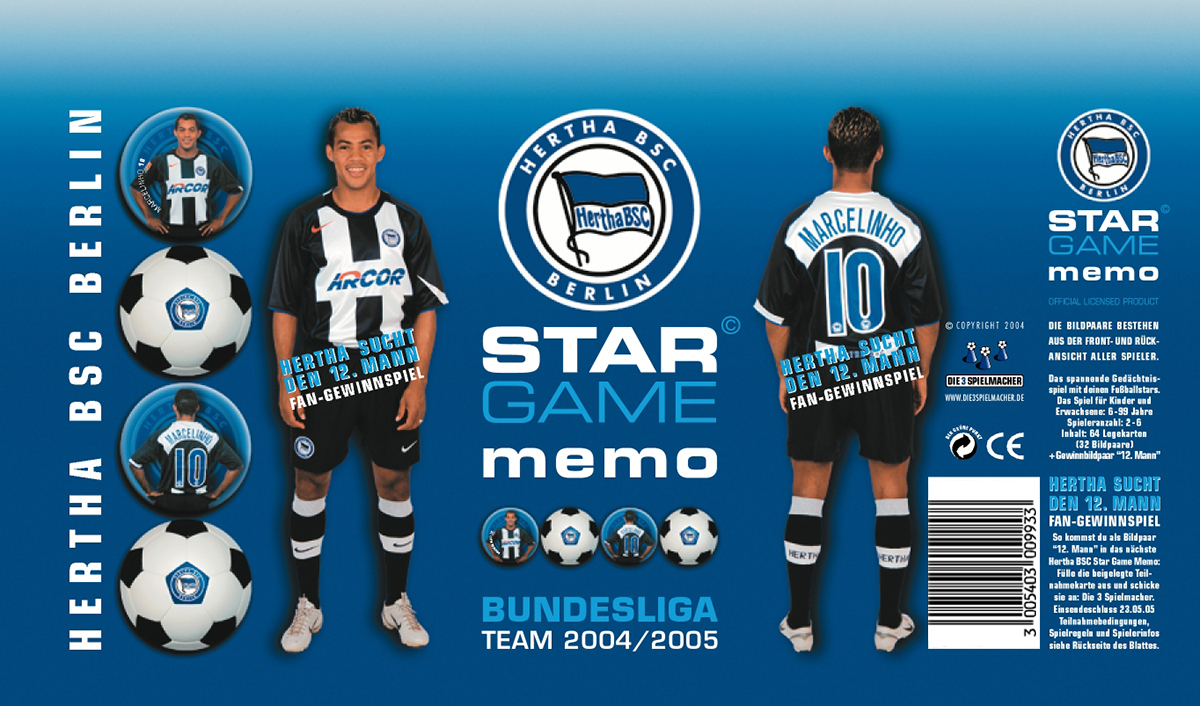 Hertha Memory Einlegeblatt Vorderseite