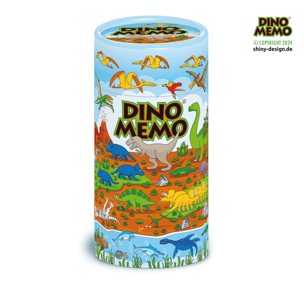 Dino Memory in runder Dose.