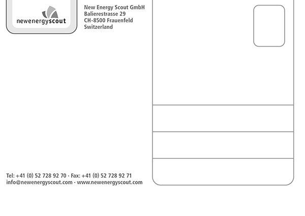 Redesign New Energy Scout - Weihnachtspostkarte Rücksete