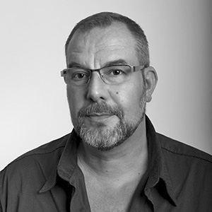 Portrait Dirk Scheinhardt Schwarz/Weiß.