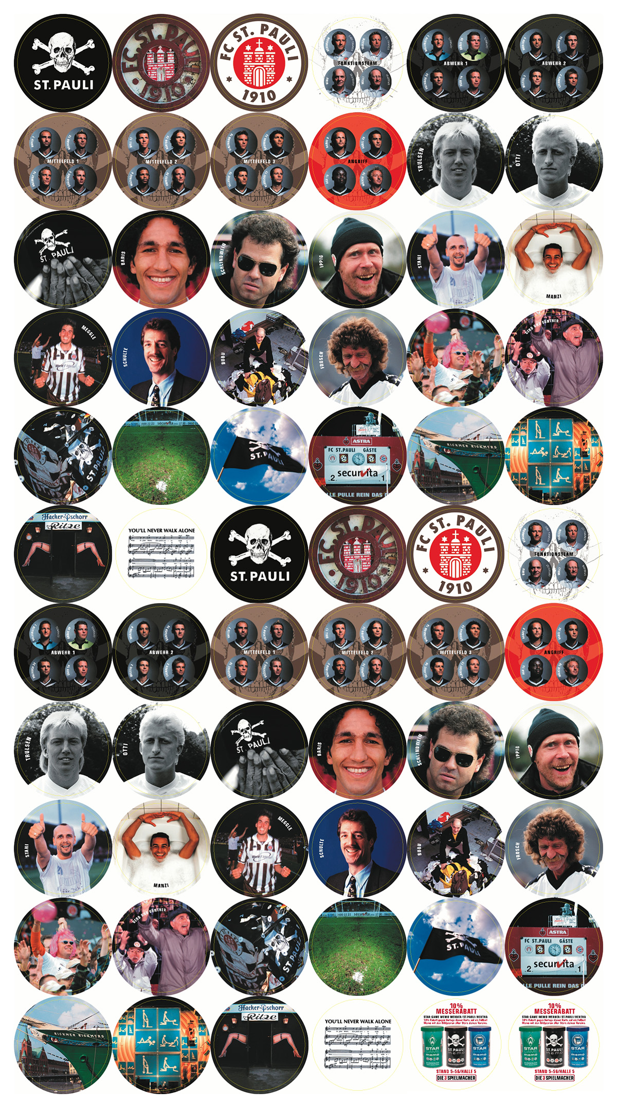 St. Pauli Memory Legekarten Motive Vorderseite