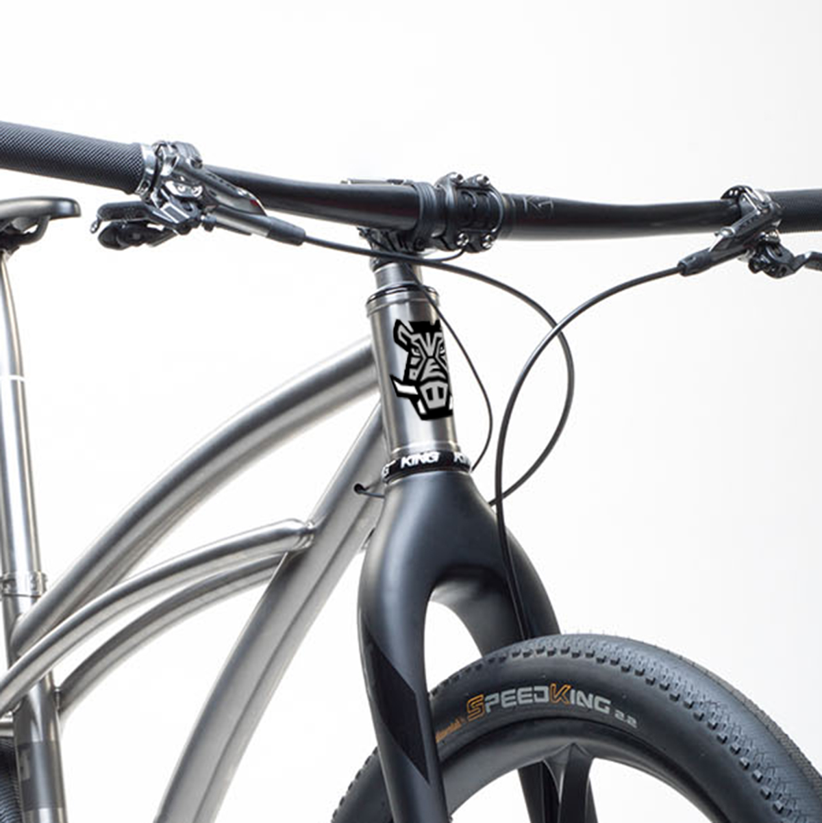 Abbildung Fahrrad mit Steuerkopfschild und Schriftzug Fahrradrahmen Wildsteel